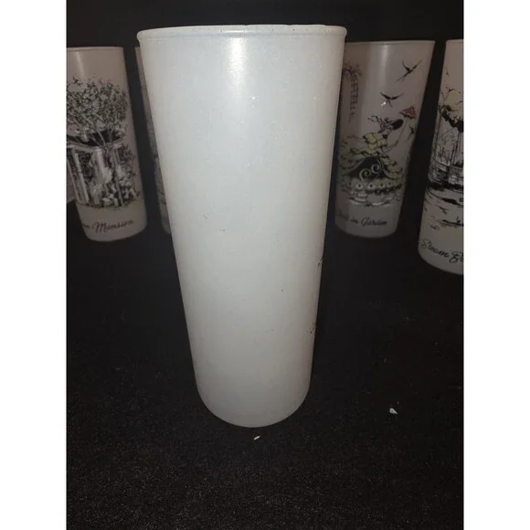Vintage Libbey Frosted Glasses Set of 6 - Southern Hospitality Plantation Scenes - Picture 8 of 16